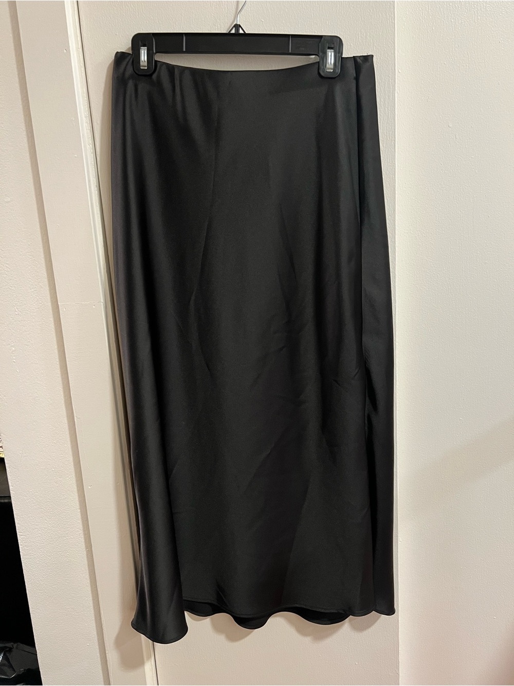 Zara Black Satin Maxi Skirt